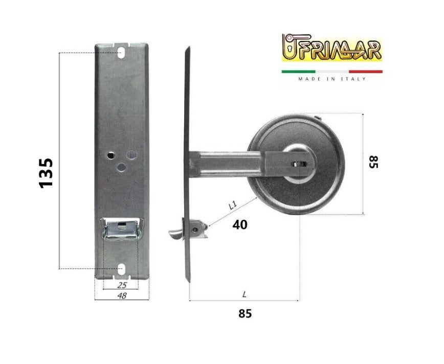 Copia del AVVOLGITORE PER TAPPARELLE RUOTA A MOLLA AVVOLGIBILI INT. mm.135 MT.6 CON PLACCA