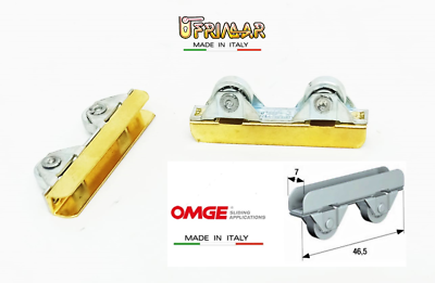 Carrello per ante vetrine scorrevoli OMGE 46050000 RUOTA ACCIAIO D.mm.11 DORATO