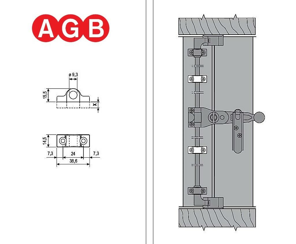 GUIDA ASTA SPAGNOLETTA AGB H009011593 CAVALLOTTO PER ASTE SPAGNOLETTE