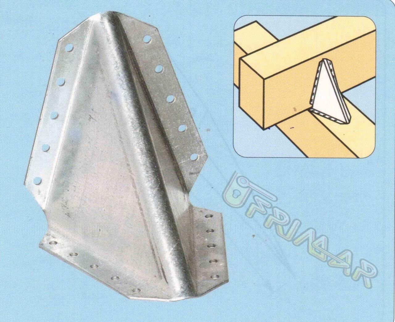 GIUNZIONE ANGOLARE DI RINFORZO PIASTRA ANGOLARE mm.170x95 PER TRAVI IN LEGNO