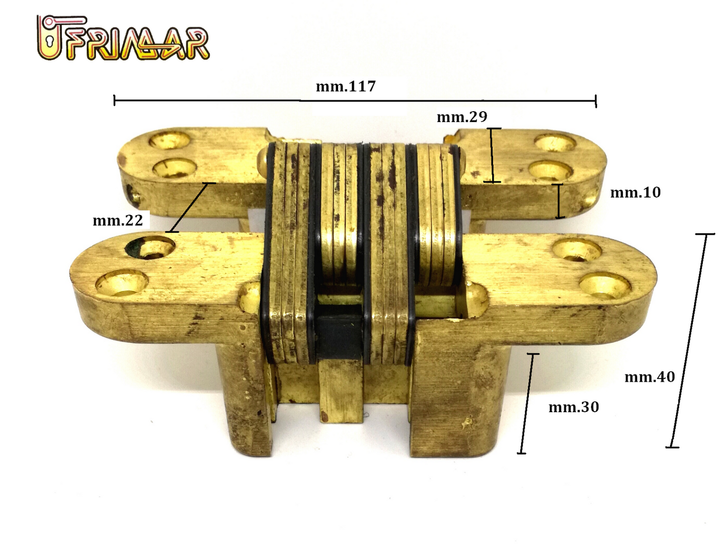 CERNIERA INVISIBILE A SCOMPARSA SOSS  mm.117x28 PER PORTE IN LEGNO TIPO PESANTE