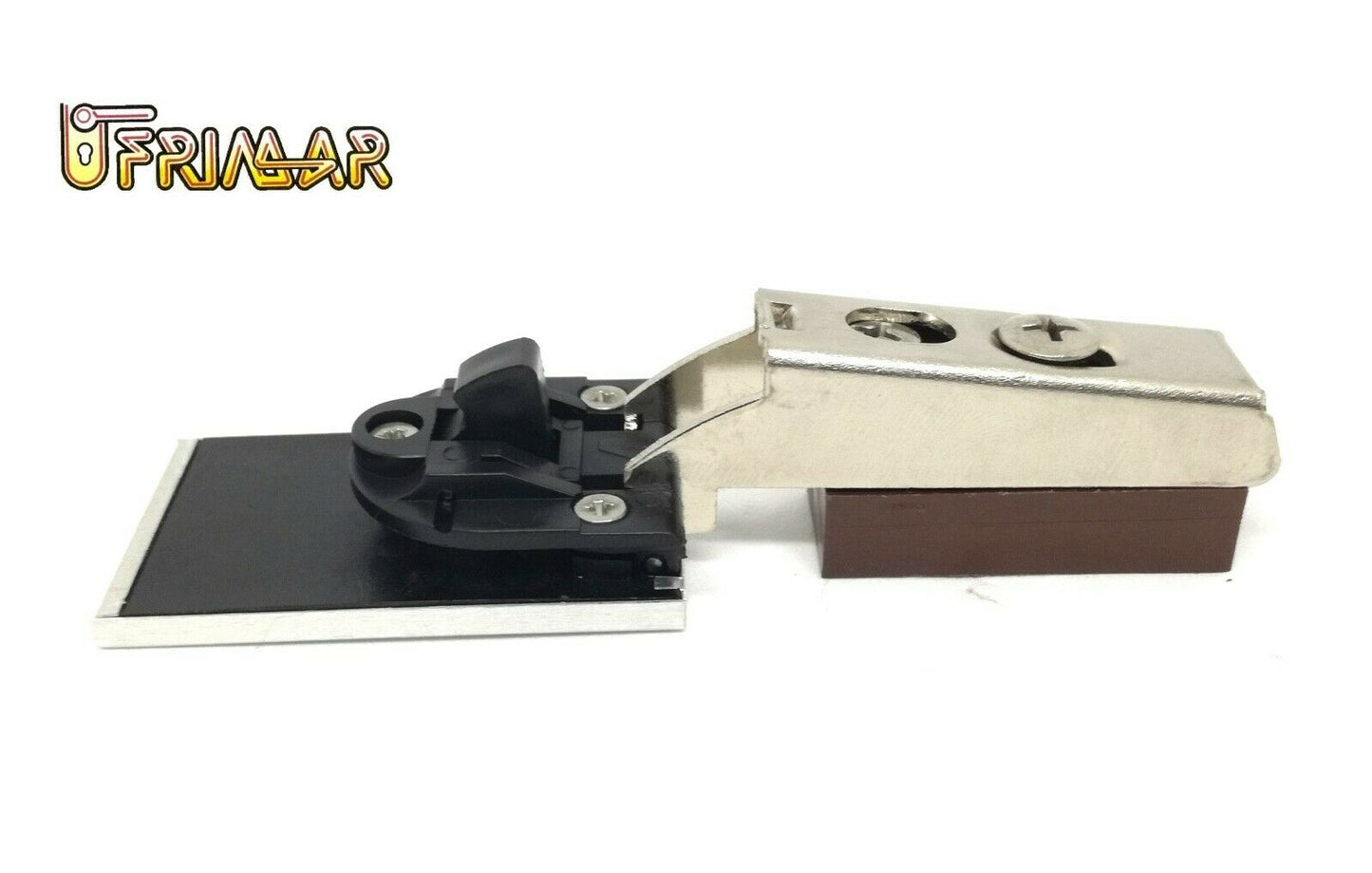 CERNIERA PER VETRO A FILO BATTUTA INTERNA CROMO SATINATO FORO D.28x20