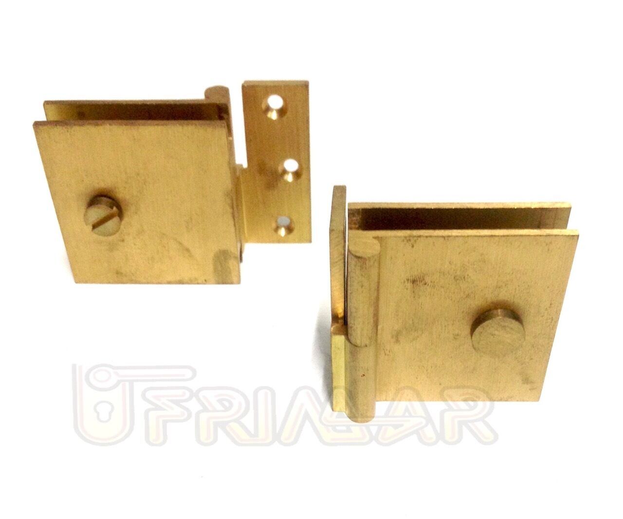COPPIA CERNIERE CERNIERA PER ANTA VETRO da mm.6 IN OTTONE LATO DESTRO