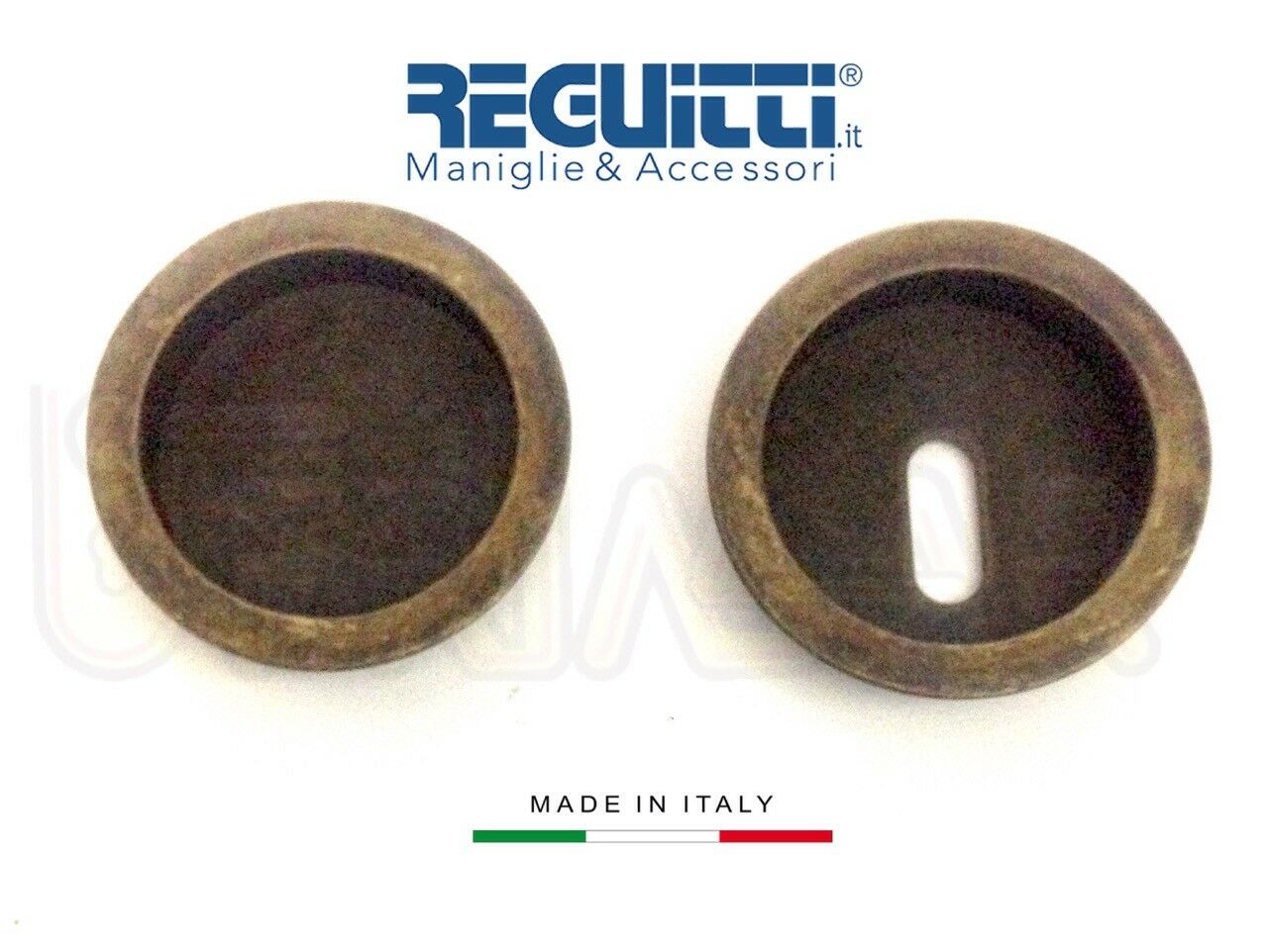 Maniglia incasso porte scorrevoli Reguitti 524 PI Ottone Antico con foro chiave