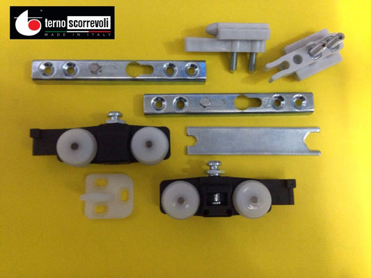 Kit scorrevoli Terno portata KG.40 con binario da cm.165 fissaggio a scomparsa