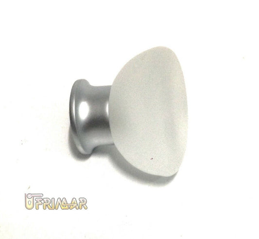 POMOLO PER MOBILE d.mm.38 CON VETRO ACIDATO OPACO BASE CROMO OPACO FIL.4MA