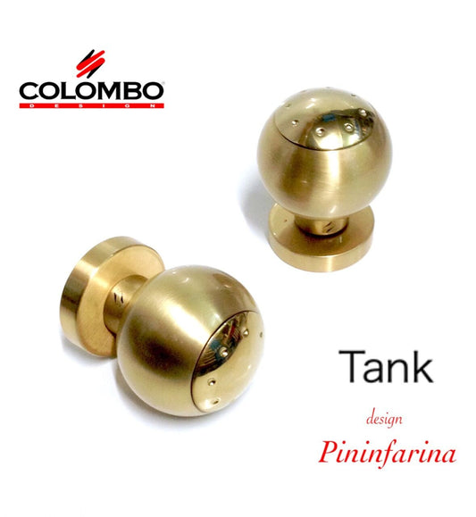 Pomolo porta Colombo Design TANK PF25 fisso Oro Satinato + Lucido d. PININFARINA