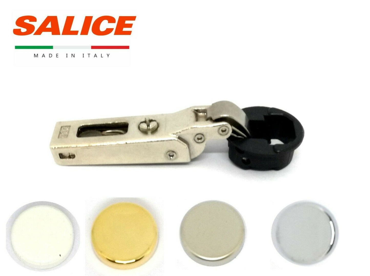 CERNIERA PER VETRO SALICE C2C7G39 FORO D.26 MEZZA BATTUTA COPERTURE VARI COLORI