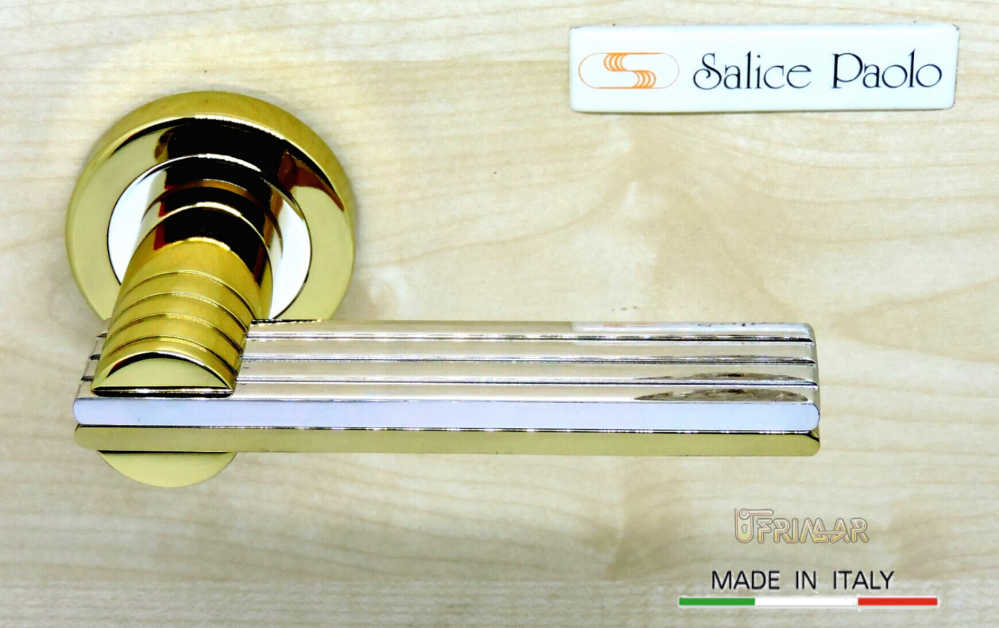 MANIGLIA PER PORTA SALICE PAOLO ORCHIDEA 4455 Ottone lucido + cromo PAOLO BRUSA