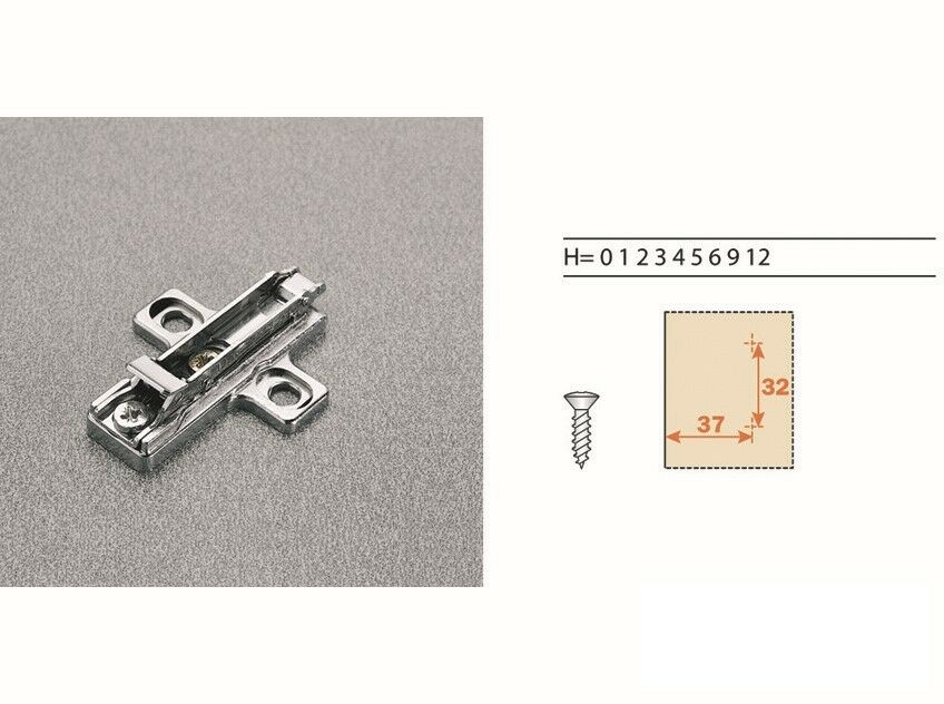 BASE PER CERNIERA SALICE BAR3R39 H.mm.3 A INNESTO RAPIDO REGOLABILE