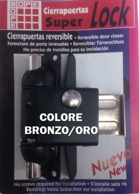 CHIUDIPORTA A MOLLA BARILOTTO SUPER LOCK - COLORE BRONZO/ORO BLOCCAGGIO APERTURA