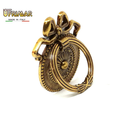 MANIGLIA ANELLO PER MOBILI ANTICHI Diametro mm.44 ORO FRANCESE ditta GIUSTI
