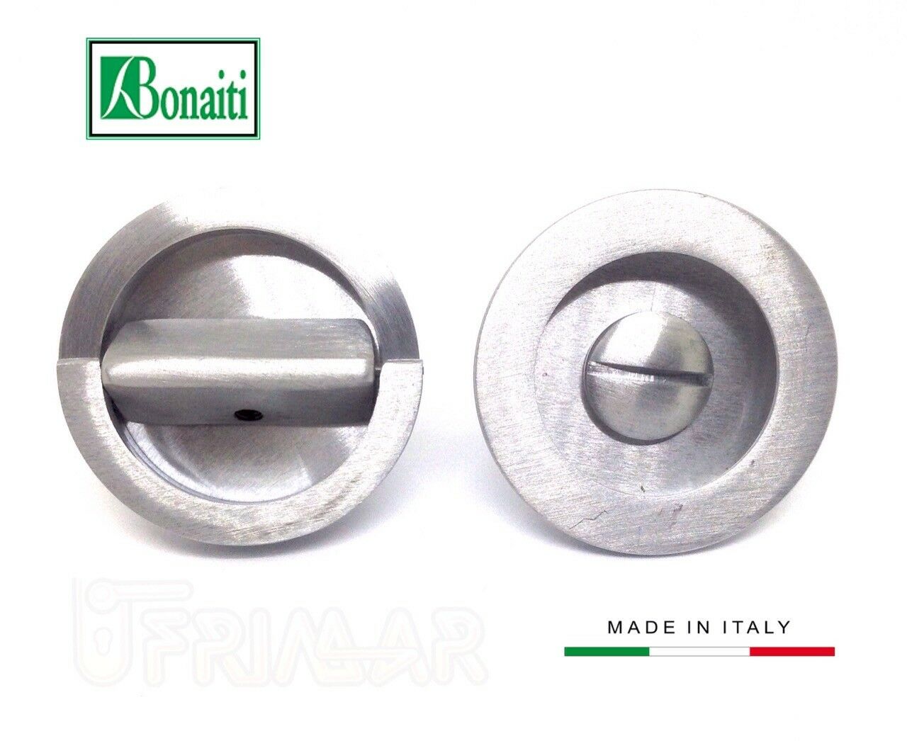 Kit maniglie incasso Bonaiti MTV con anello e emergenza Cromo Satinato D.mm.48