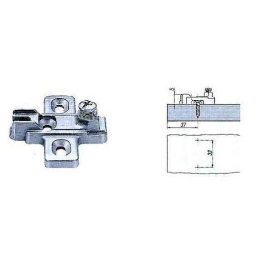 BASETTA A CROCE PER CERNIERA BLUM modello MODUL PIASTRINA PREMONTAGGIO