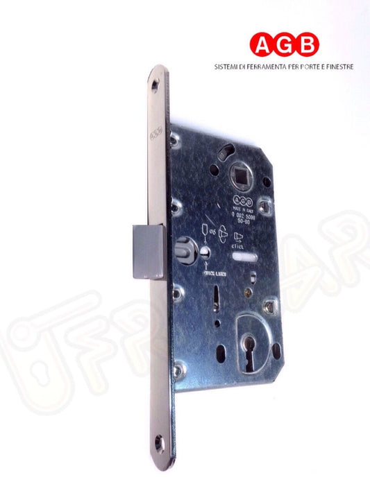 SERRATURA PORTA AGB MEDIANA EVOLUTION 1101 NICHELATO MM.50 F.18 INFILARE PORTA