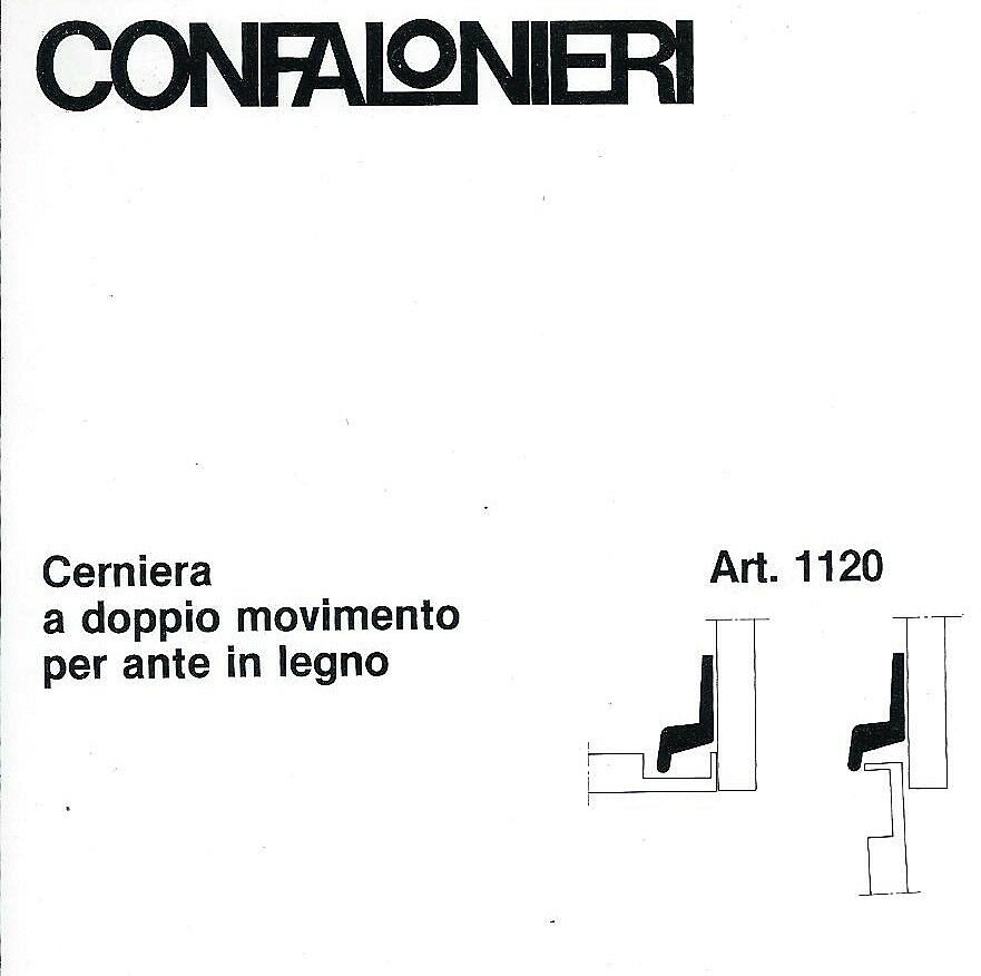 CERNIERA CONFALONIERI UCG 1120 PER ANTA LEGNO BATTUTA INTERNA FORO 35 Ap.92°