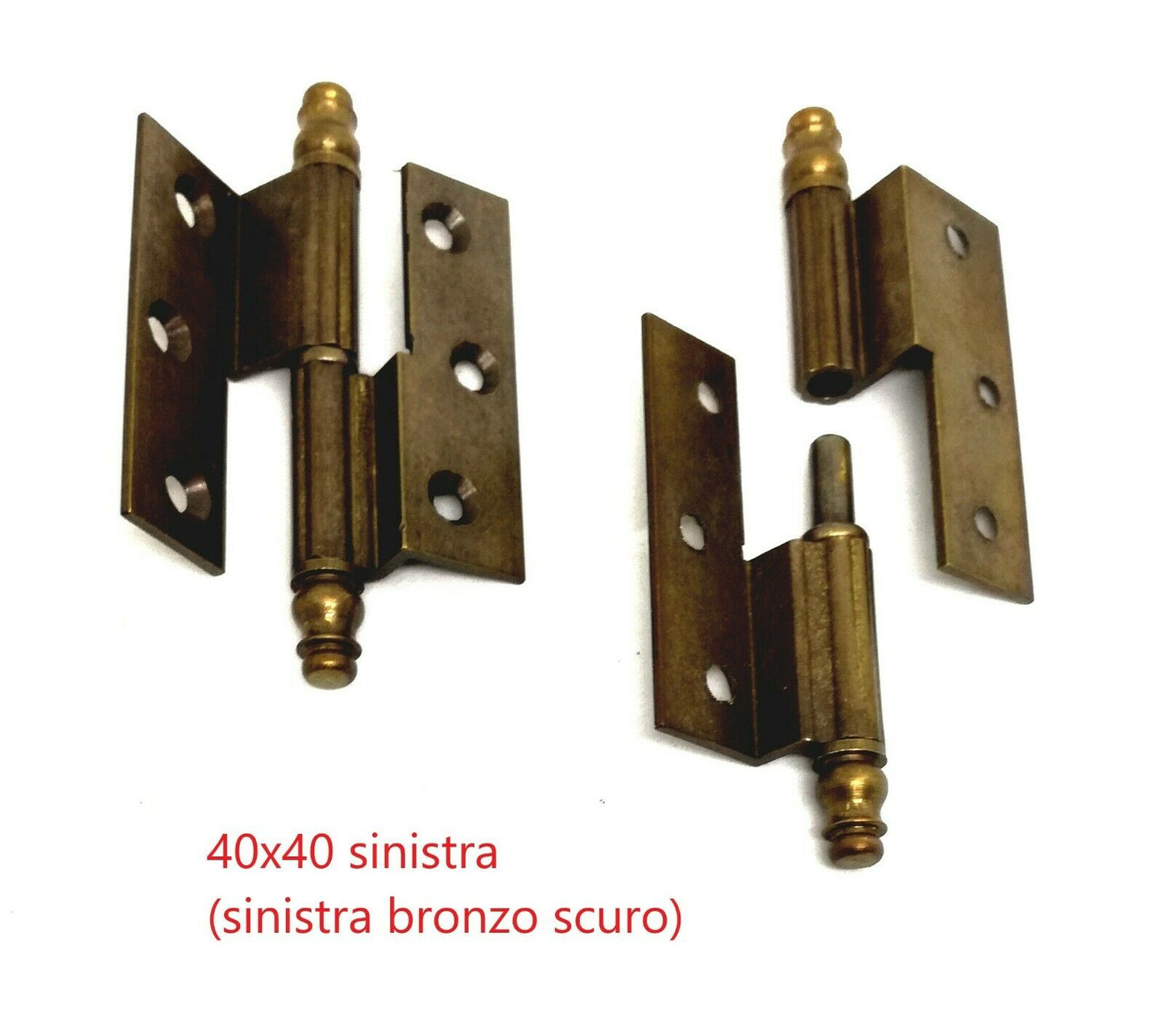 CERNIERA MOBILI ANTICHI BAROCCO CON BATTUTA mm.40x40 doppio collo BRONZO