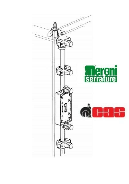 Serratura Meroni Cas Aste Rotanti senza mandata centrale M86R M98N 100223NN