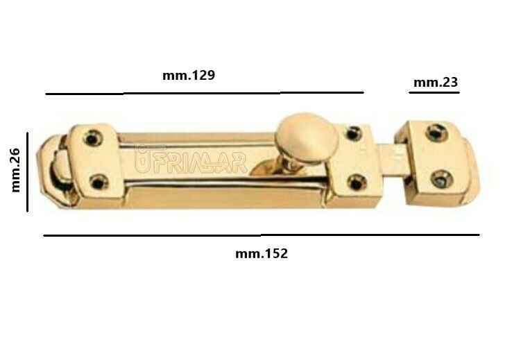 CATENACCIO CHIUSURA PER PORTA IN OTTONE LUCIDO DA mm.150 CATECACCIOLO + INCONTRO