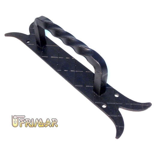 MANIGLIONE IN FERRO BATTUTO PER PORTA CON PIASTRA mm.290 MADE IN ITALY