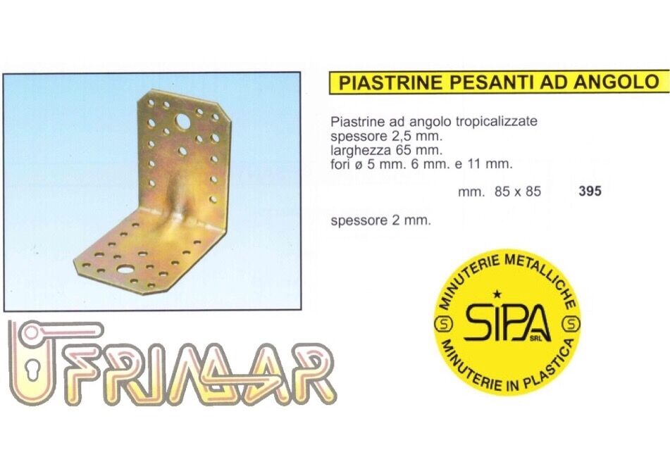 PIASTRA AD ANGOLO CON RINFORZO H.mm.85x85 LARGH.mm.65 PER TRAVI IN LEGNO zincato