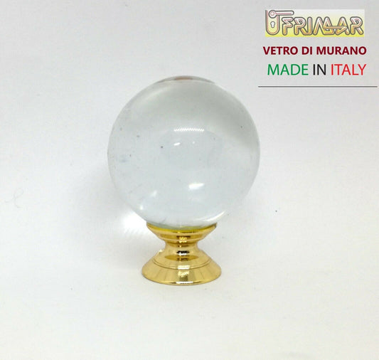 POMOLO VETRO MURANO SFERA DIAMETRO mm.40 BASE ORO vari colori POMOLINO VETRO