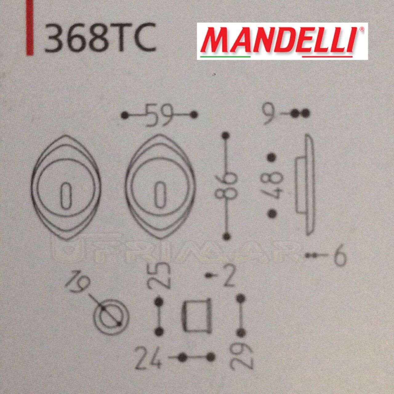 KIT MANIGLIE INCASSO PER PORTE SCORREVOLI MANDELLI CLIP 368TC (03L) ORO LUCIDO