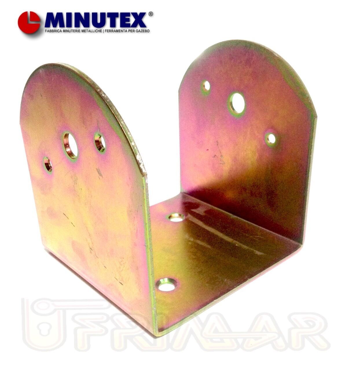 Staffa Supporto a U mm.70x70x80 per Montaggio Travi Lamellari a Muro e Pilastri