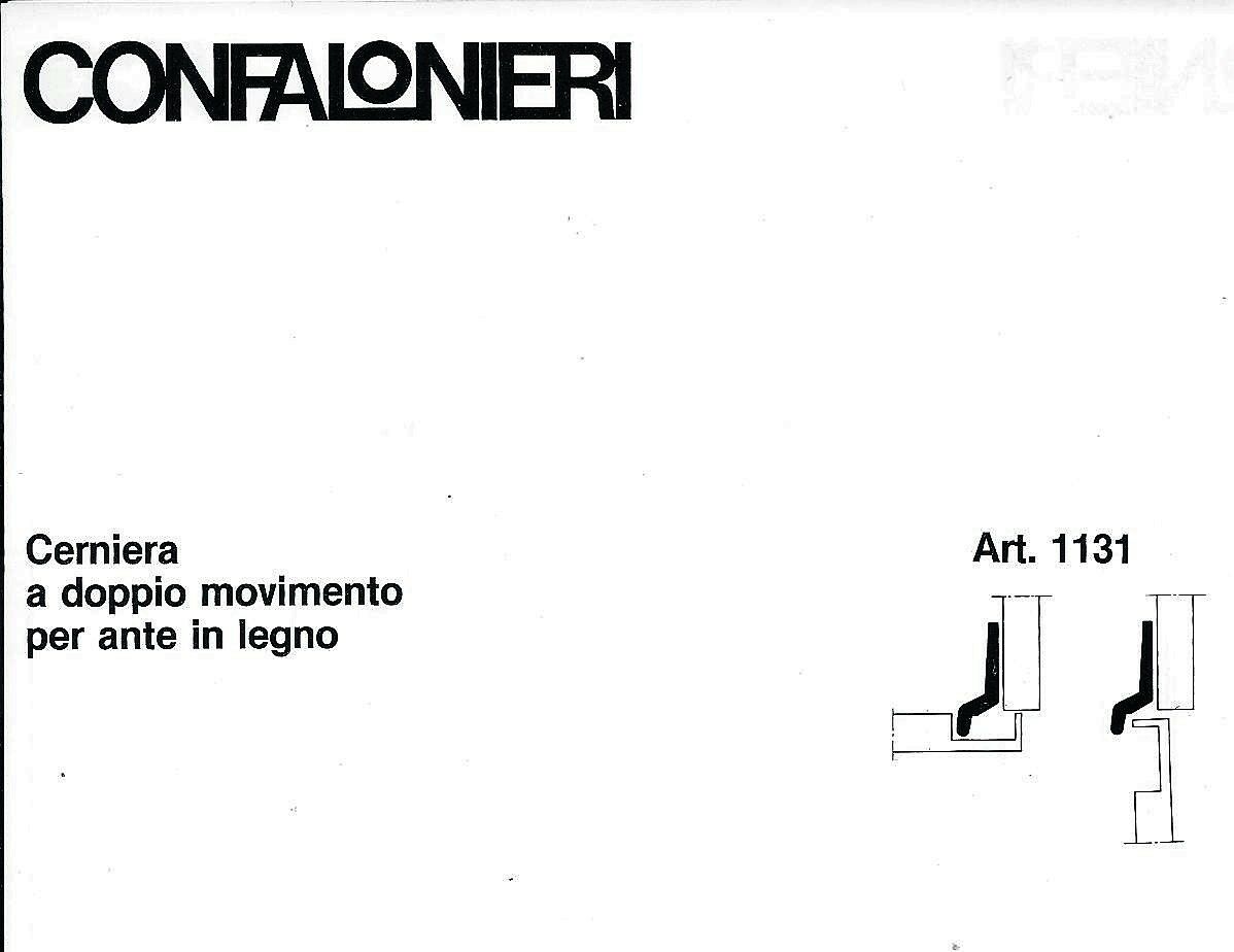 CERNIERA CONFALONIERI UCG 1131 PER ANTA LEGNO A SORMONTO FORO 26 Ap.92°