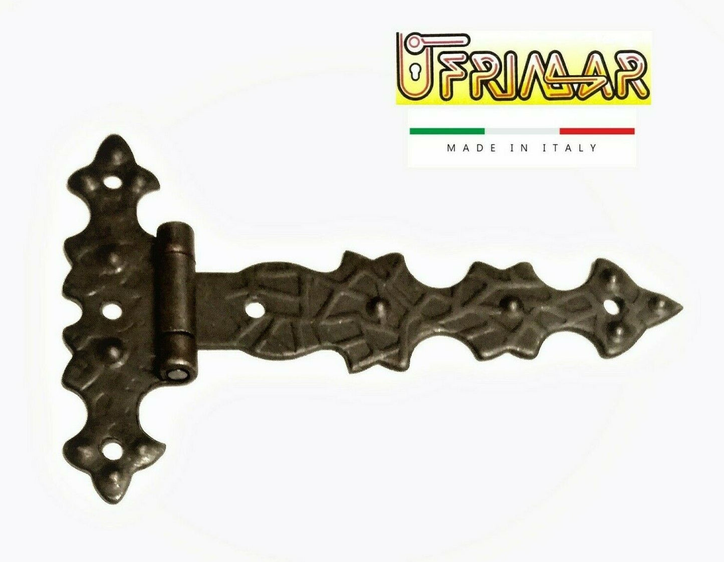 CERNIERA PIANA FERRO BATTUTO mm.69x107 ART.4902 FERRO BRUNITO SCURO