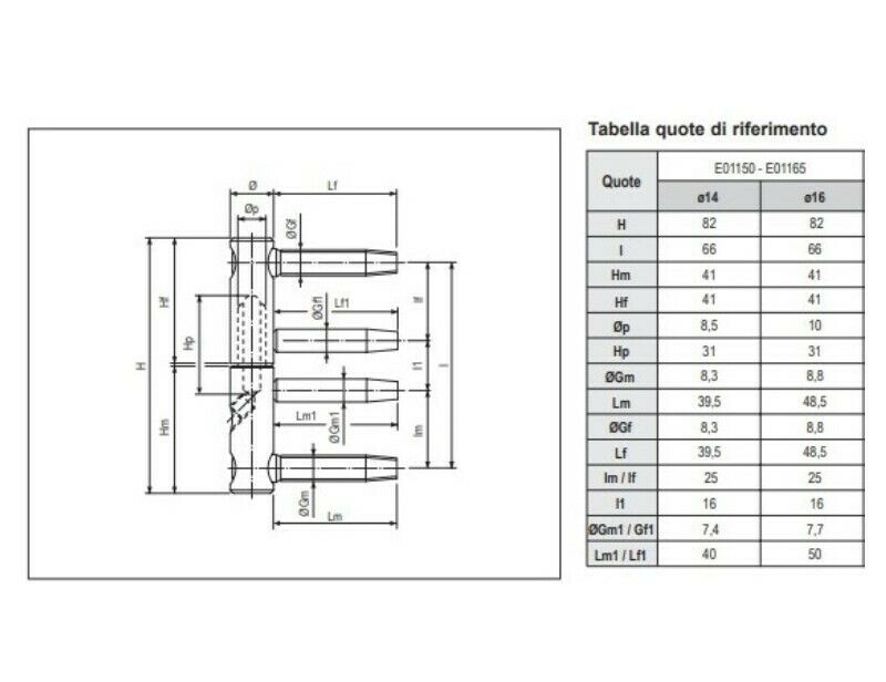 CERNIERA ANUBA PER PORTE IN LEGNO D.14 REGOLABILE E01150 AGB RIDOTTA E011501402