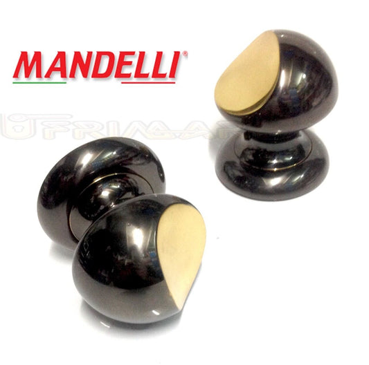 Pomolo Mandelli per porta legno Art.404 Gold Black serie Vintage Made in Italy