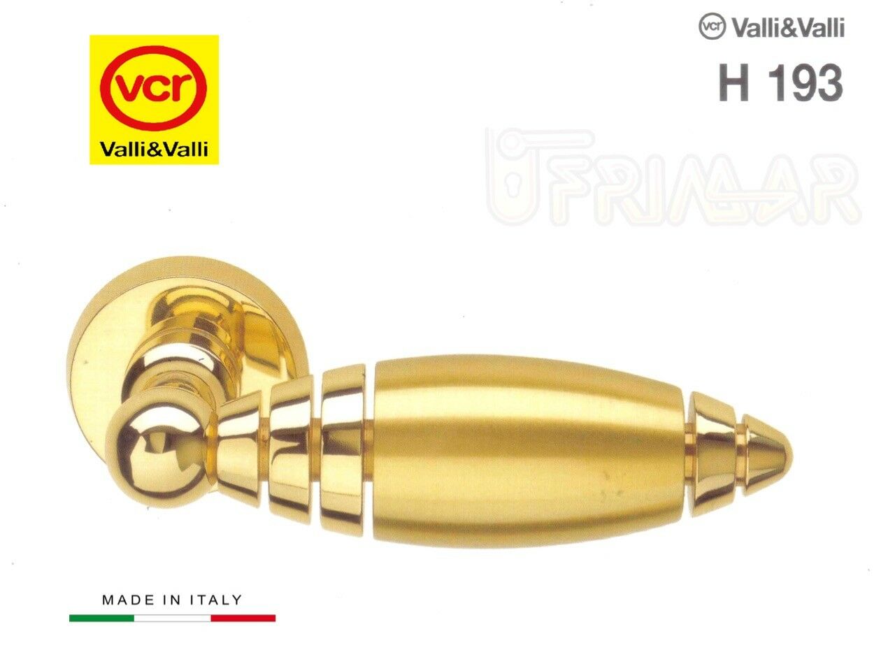 Maniglia porta Valli & Valli Lulu H193 R8 Oro lucido + Satinato Valli e Colombo