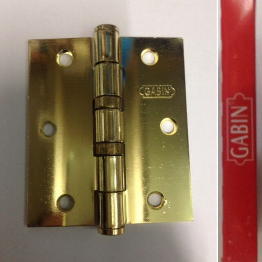 CERNIERA PORTA IN LEGNO CON CUSCINETTI 3,5x3" mm.89x77 OTTONATO LUCIDO GABIN