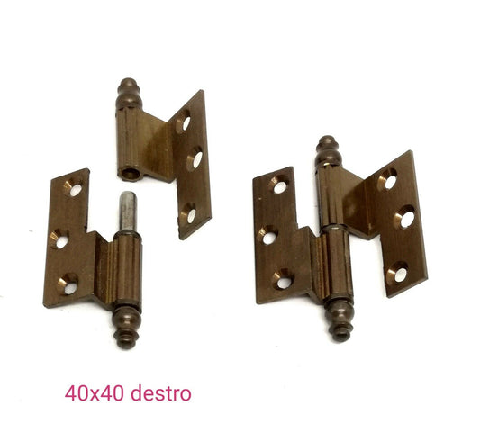 CERNIERA MOBILI ANTICHI BAROCCO CON BATTUTA mm.40x40 doppio collo BRONZO