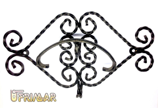 APPENDIABITI PORTABITO A MURO IN FERRO BATTUTO mm.270x155 SP.mm.65 MADE IN ITALY