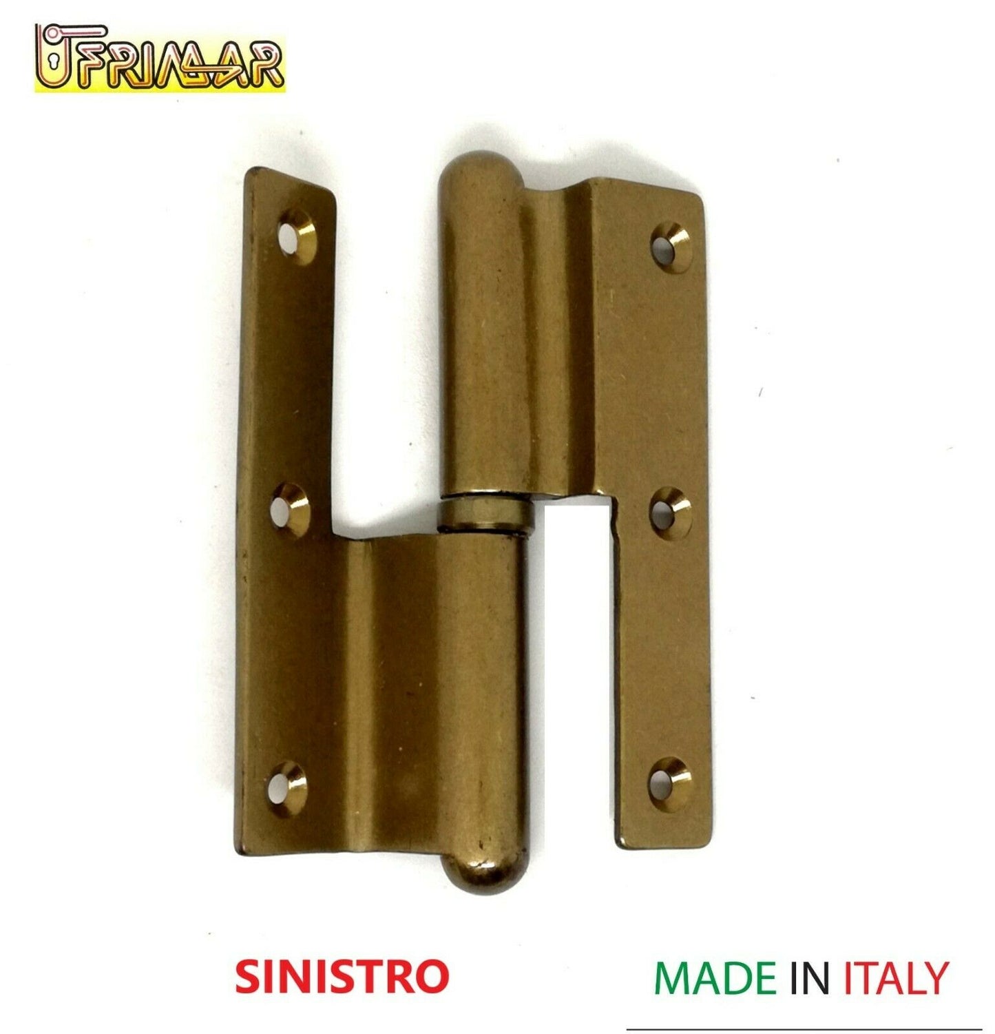 CERNIERA POMELLA OTTONE BRONZATO 100x65 SINISTRA PER PORTE IN LEGNO CON BATTUTA
