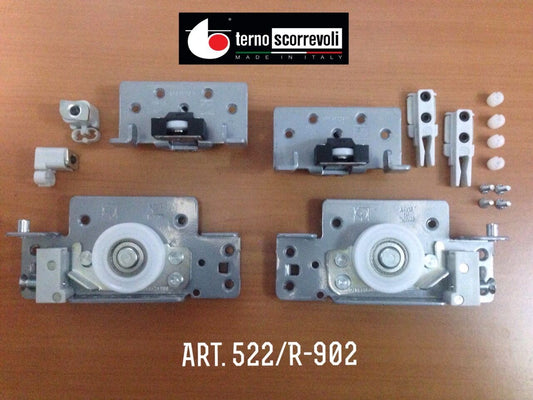 GUARNITURA COMPLETA 522/R-902 TERNO PER ANTA SCORREVOLE INTERNA A POSIZIONE REG.