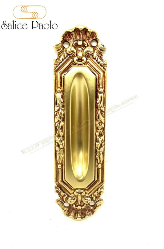 Maniglia incasso porte scorrevoli Salice 3077 Ottone Antico senza foro chiave