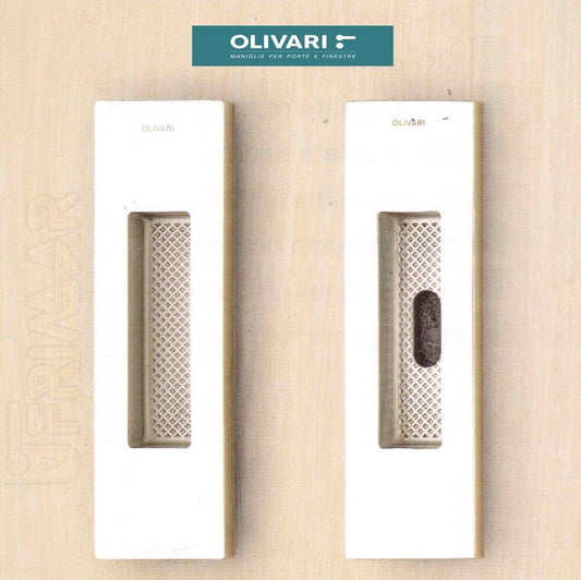 MANIGLIA INCASSO PORTE SCORREVOLI OLIVARI D111F SIRO CON FORO CHIAVE CROMO LUC.