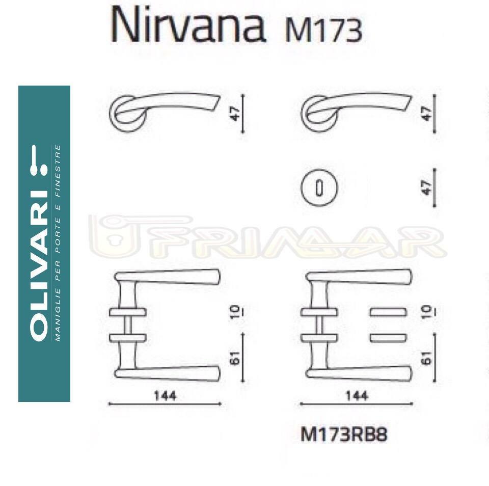 MANIGLIA OLIVARI NIRVANA M173RB8 CROMATO OPACO Design MASSIMO IOSA GHINI
