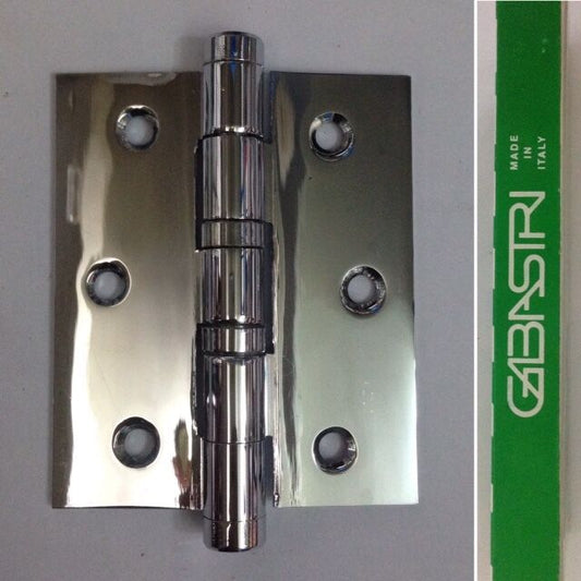 CERNIERA PER PORTA 3,5x3" mm.89x75 OTTONE CROMATO LUCIDO GABASTRI CON CUSCINETTI