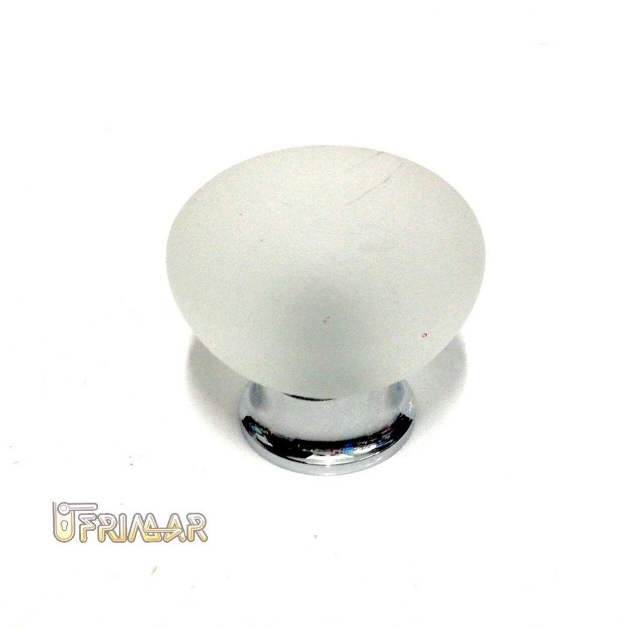 POMOLO PER MOBILE d.mm.38 CON VETRO ACIDATO OPACO BASE CROMO LUCIDO FIL.4MA