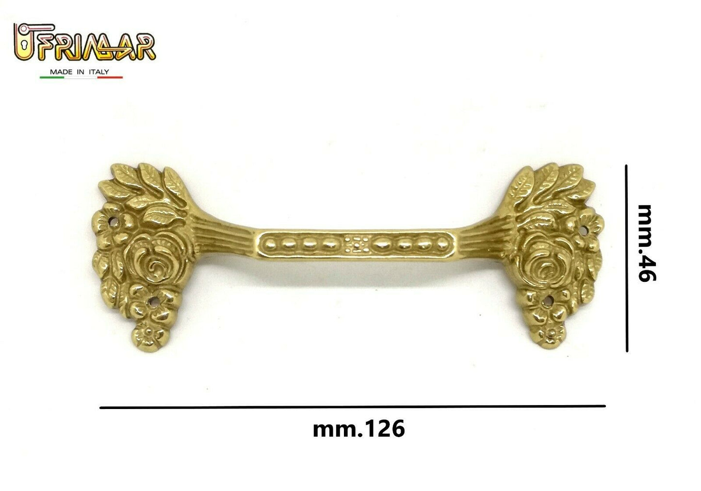 MANIGLIA PER MOBILI ANTICHI mm.126 OTTONE MANIGLIE CLASSICHE PER MOBILI IN STILE