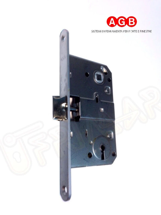 SERRATURA AGB PATENT MEDIANA 1015.50 E.mm.50 CROMO OPACO INFILARE SCIV.CENTRALE