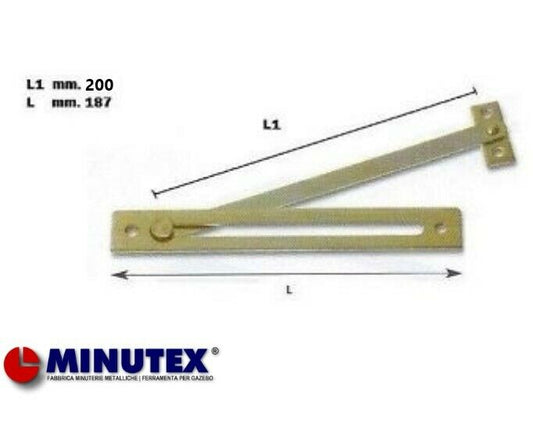 Vasistas forbice per finestra MINUTEX 595 mm.200x187 guida anta ribalta