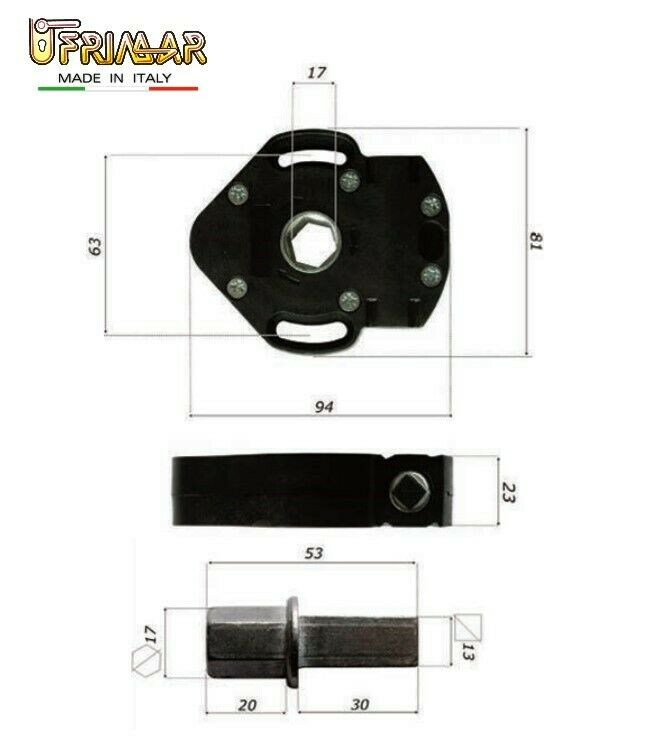 ARGANO ARGANELLO MANUALE 1:8 CON FINECORSA TAPPARELLE AVVOLGIBILI ESAGONO mm.7
