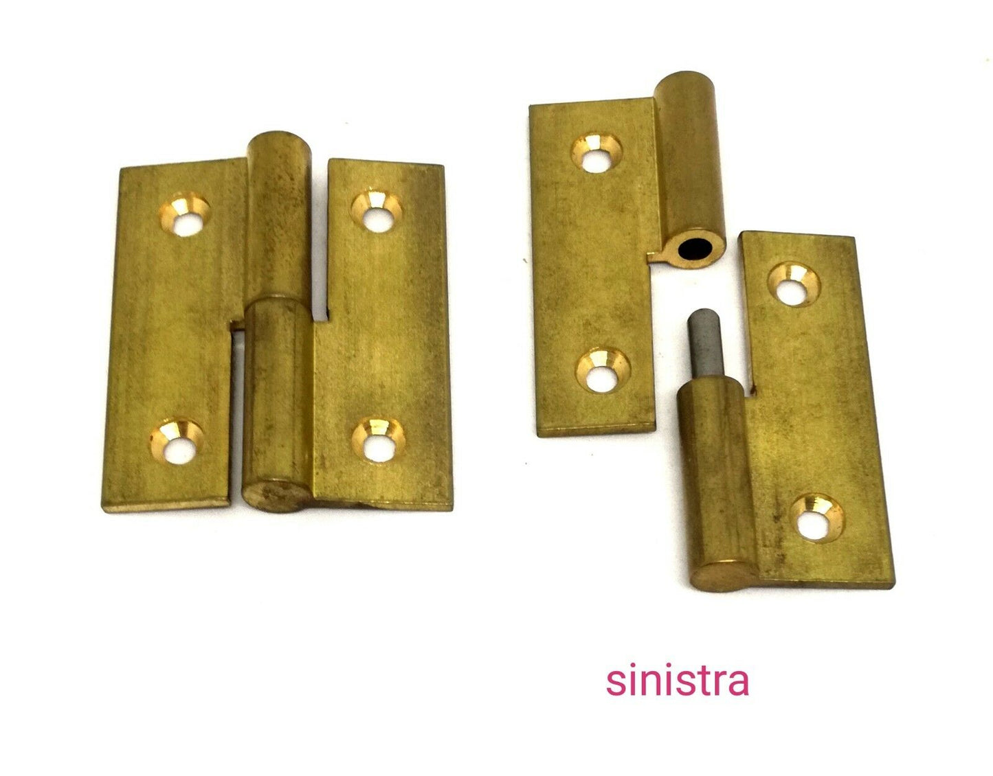 CERNIERE MOBILI ANTICHI IN OTTONE TIPO PIANO mm.60x50 Dx/Sx SFILABILE mm.10