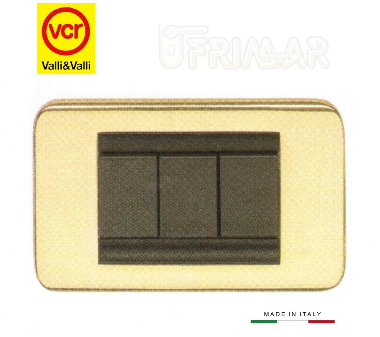 Coprinterruttori Valli e Valli F144 4 posti Ottone Lucido Valli & Colombo Living
