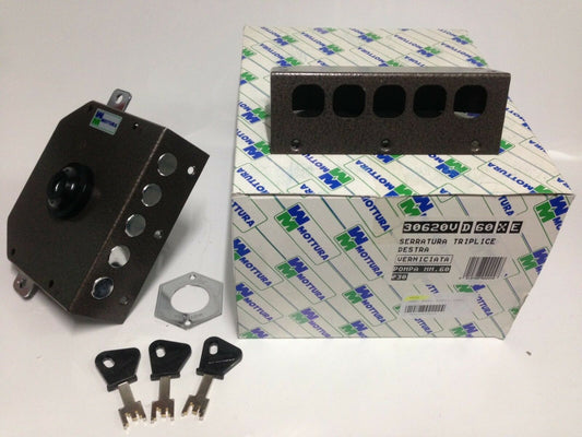 SERRATURA MOTTURA 30620 DESTRA SOVRAPPOSTA TRIPLICE A POMPA SENZA SCIVOLO